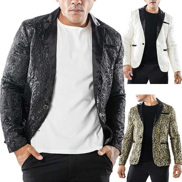 Herren eleganter Pailletten-Brokatblazer Echoarchiv