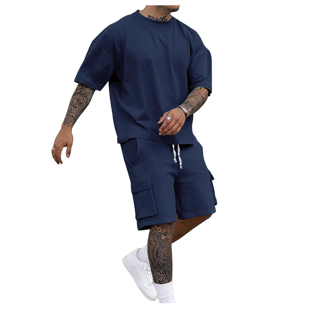 Herren lässiges Sweatshirt- und Shorts-Set Echoarchiv