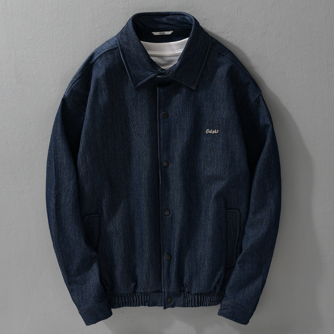 Herren Jeansjacke mit Druckknöpfen und elastischem Saum Echoarchiv