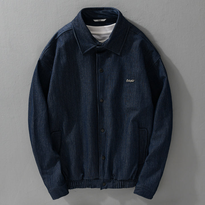 Herren Jeansjacke mit Druckknöpfen und elastischem Saum Echoarchiv