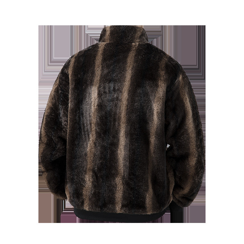 Herren Fleecejacke mit hohem Kragen und elastischem Bund Echo Archiv