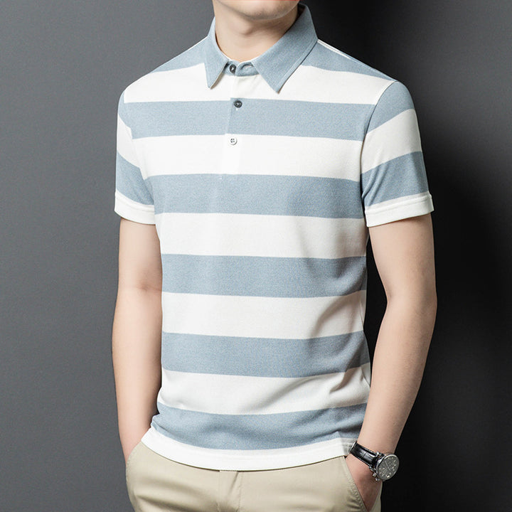 Herren Poloshirt mit gestreiftem Design und hochwertiger Baumwolle Echoarchiv