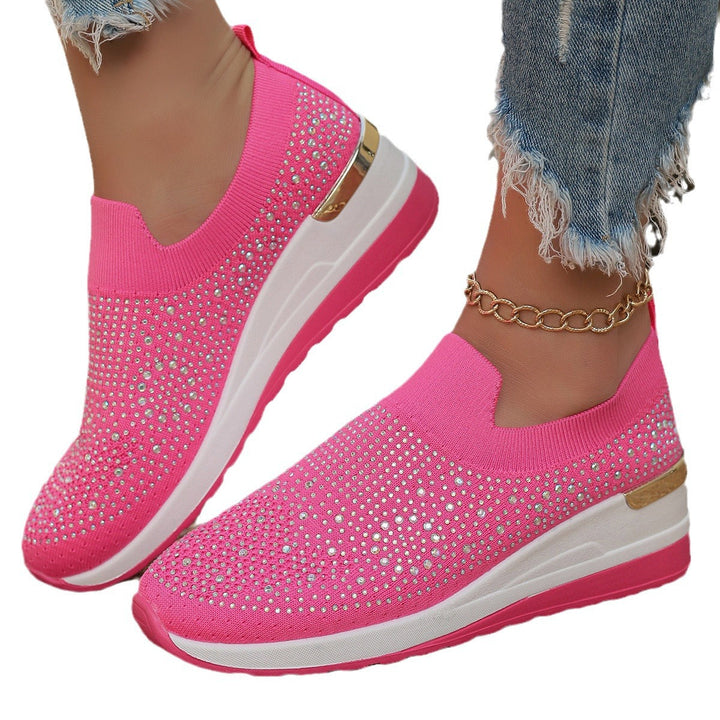 Damen Glitzernde Slip-On SnEchoarchivkers mit bequemer und dämpfender Sohle Echoarchiv
