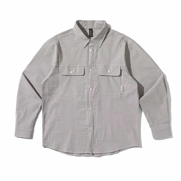 Herren Overshirt aus strukturierter Baumwolle mit aufgesetzten Brusttaschen Echoarchiv