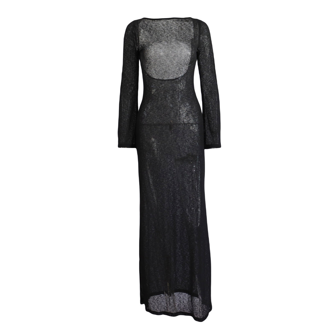 Damen Strick-Maxikleid mit langen Ärmeln und figurbetonendem Schnitt Echo Archiv