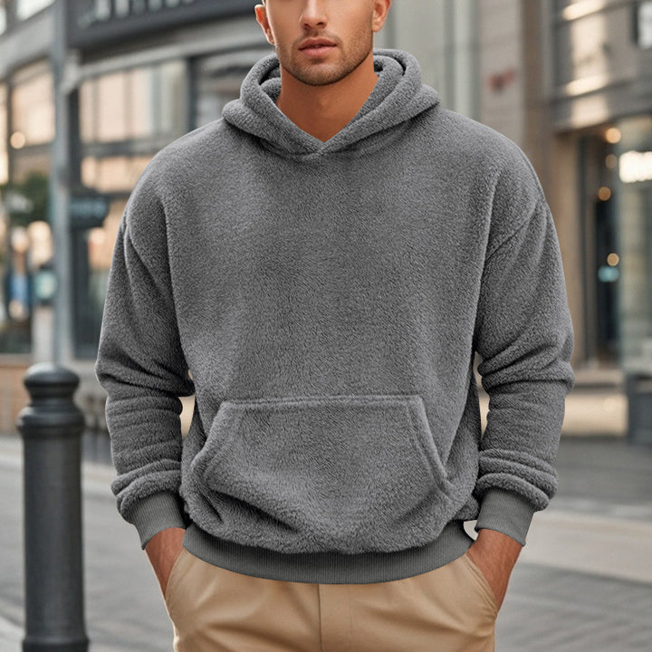 Herren übergroßer Fleece-Hoodie mit Kängurutasche und gemütlichem Schnitt Echoarchiv