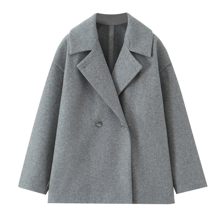 Damen Kurzgeschnittener Oversize Wollmix-Mantel mit weiter Schalkragen Echoarchiv