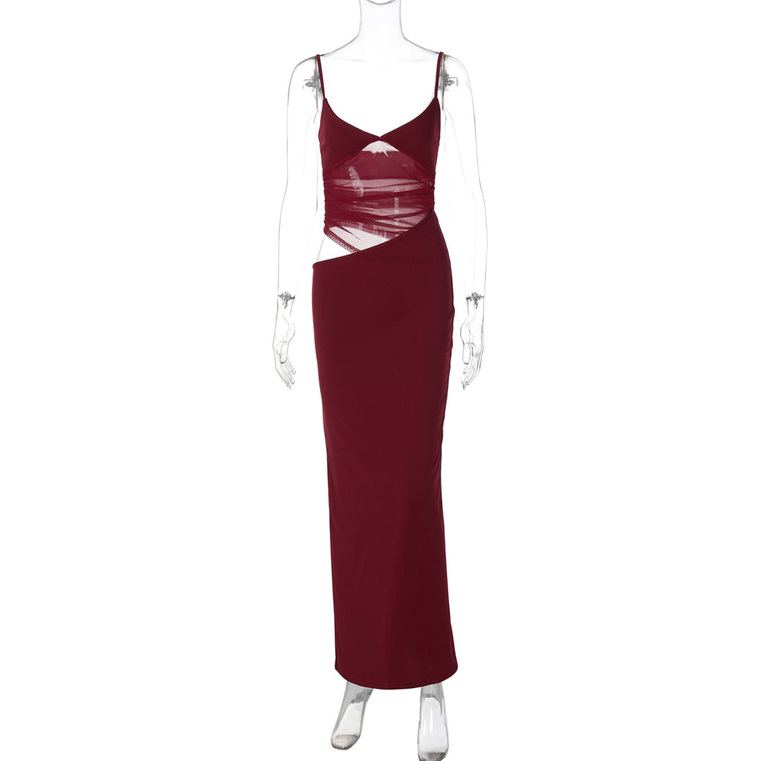 Damen Figurnahes Kleid mit transparenter Einsätze Echo Archiv