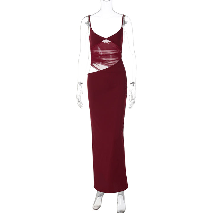 Damen Figurnahes Kleid mit transparenter Einsätze Echo Archiv