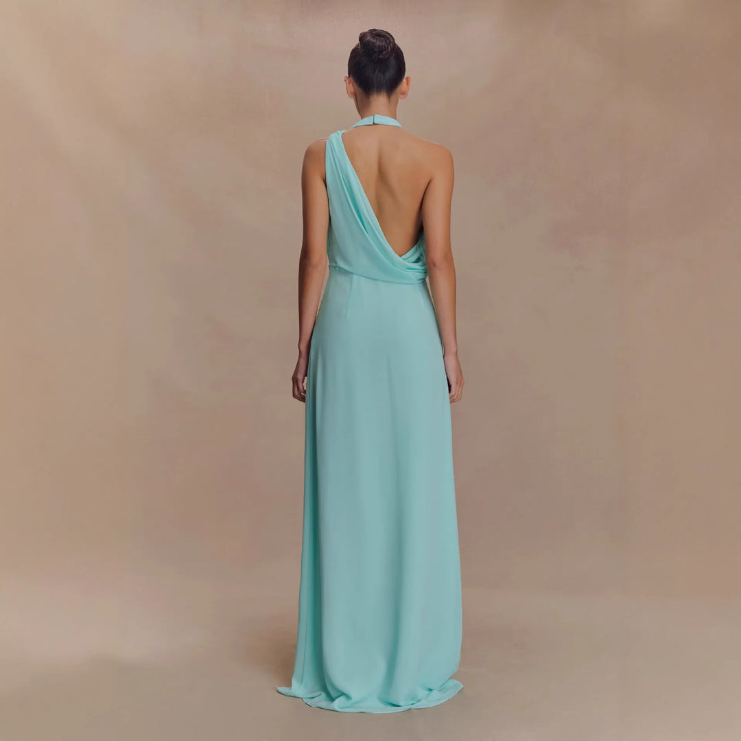 Damen Elegantes Maxi-Kleid mit drapiertem Oberteil Echo Archiv