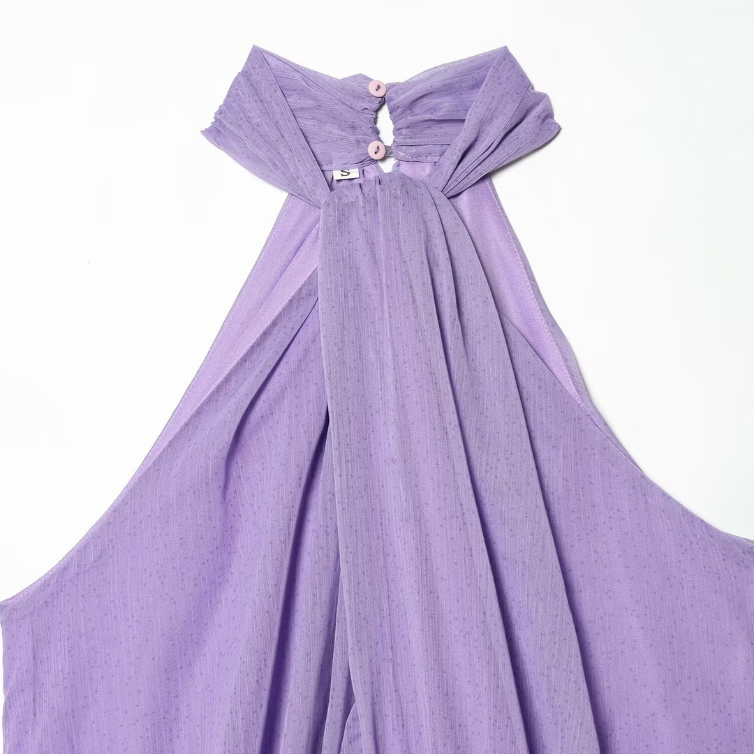 Damen ärmelloses Haltertop mit eleganter Raffung und modischem Schlüssellochausschnitt Echo Archiv
