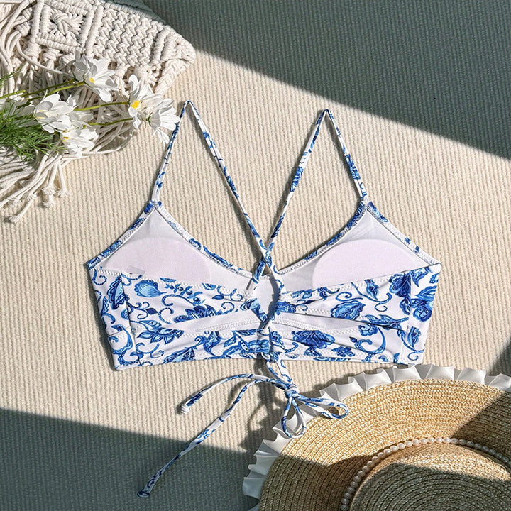 Damen Triangel-Bikini-Oberteil mit luxuriösem Floral-Design Echo Archiv
