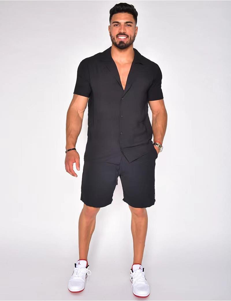 Herren lässiges Kurzarmhemd und Shorts Set Echoarchiv