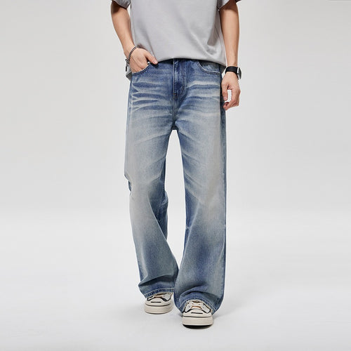 Herren Weite Baggy-Jeans im Vintage-Wash mit tiefer Leibhöhe & ausgewaschenen Falten Echoarchiv