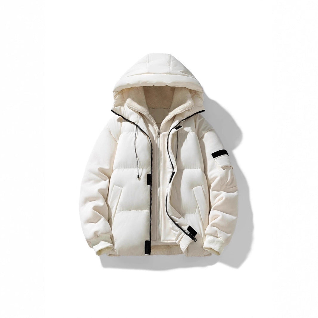 Herren Wattierte Kapuzenjacke mit Teddyfutter und kontrastierenden Softshell-Ärmeln Echo Archiv