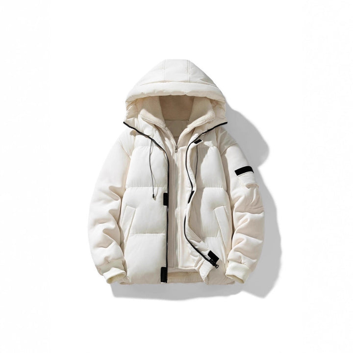 Herren Wattierte Kapuzenjacke mit Teddyfutter und kontrastierenden Softshell-Ärmeln Echo Archiv