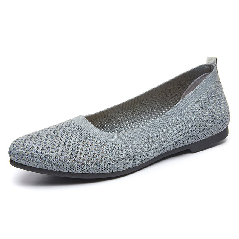 Damen nan atmungsaktive gestrickte Ballerina-Slipper mit flexibler rutschfester EVA-Sohle Echo Archiv