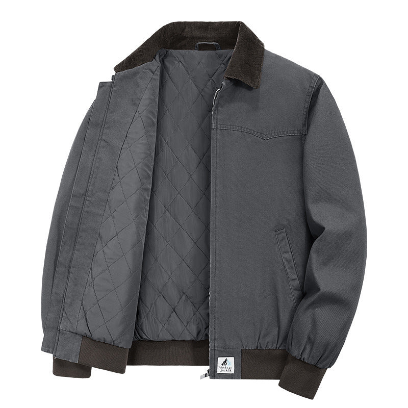 Herren Modische Übergangsjacke mit samtigem Kragen Echo Archiv