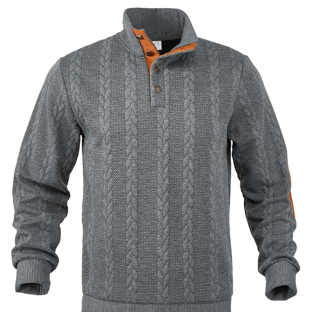 Herren Strickpullover mit modischem Stehkragen und strukturierter Oberfläche Echoarchiv