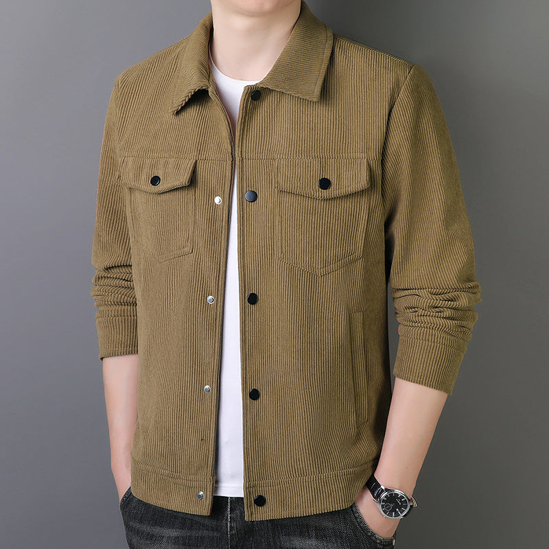 Herren Cordjacke im Truckerstil mit Druckknopfleiste Echo Archiv