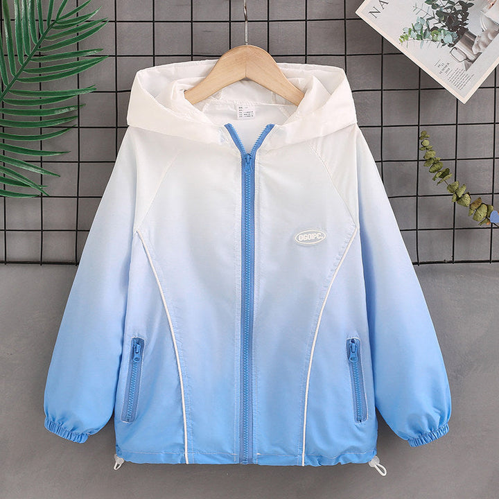 Damen nan leichter Kapuzen-Windbreaker mit Reißverschluss und verdeckten Taschen Echo Archiv
