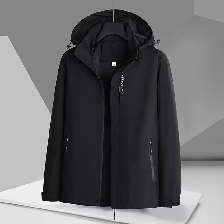 Herren Wind- und Wasserabweisende Softshelljacke mit Kapuze, atmungsaktiver Membran und verdecktem Reißverschluss Echoarchiv