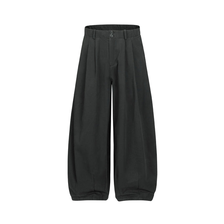 Damen Weite Culotte-Hose mit hoher Taille, Bundfalten und elastischem Knöchelabschluss Echoarchiv