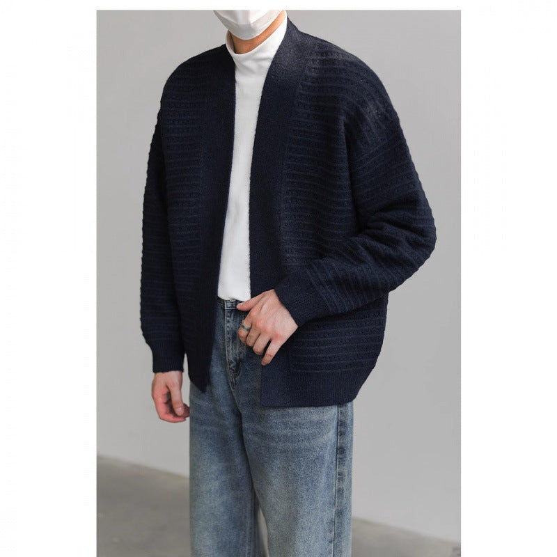 Herren lässiger Strickcardigan mit modernem Design und strukturierter Oberfläche Echoarchiv