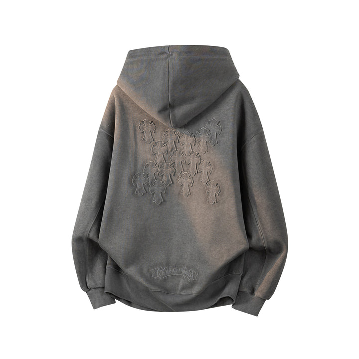 Unisex Oversize Kapuzenpullover mit handschriftlichem Grafik-Print, Kängurutasche & geripptem Saum Echoarchiv