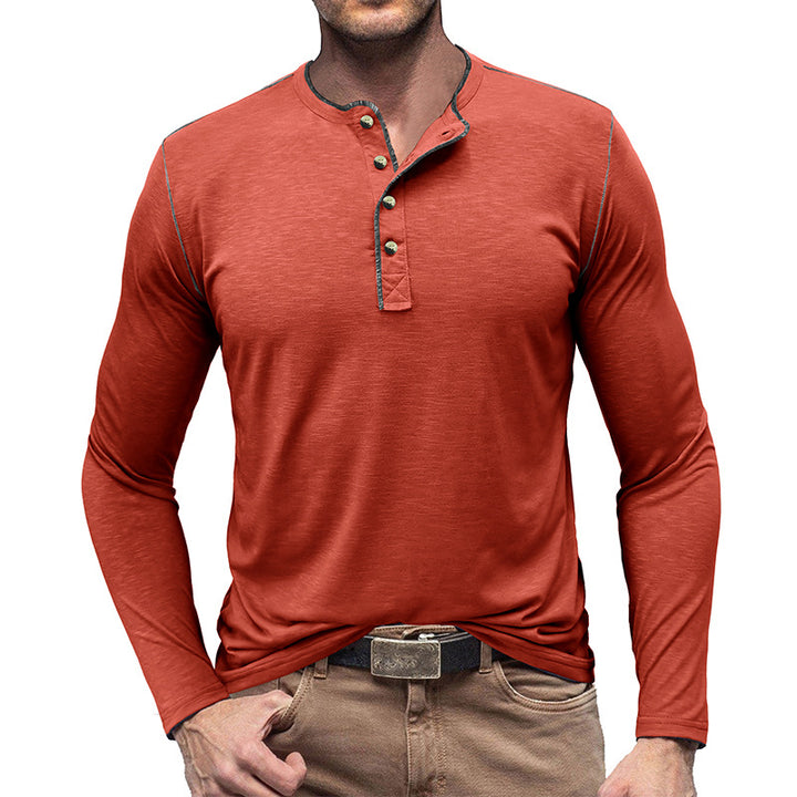 Herren Langarmshirt mit Knopfleiste Echoarchiv