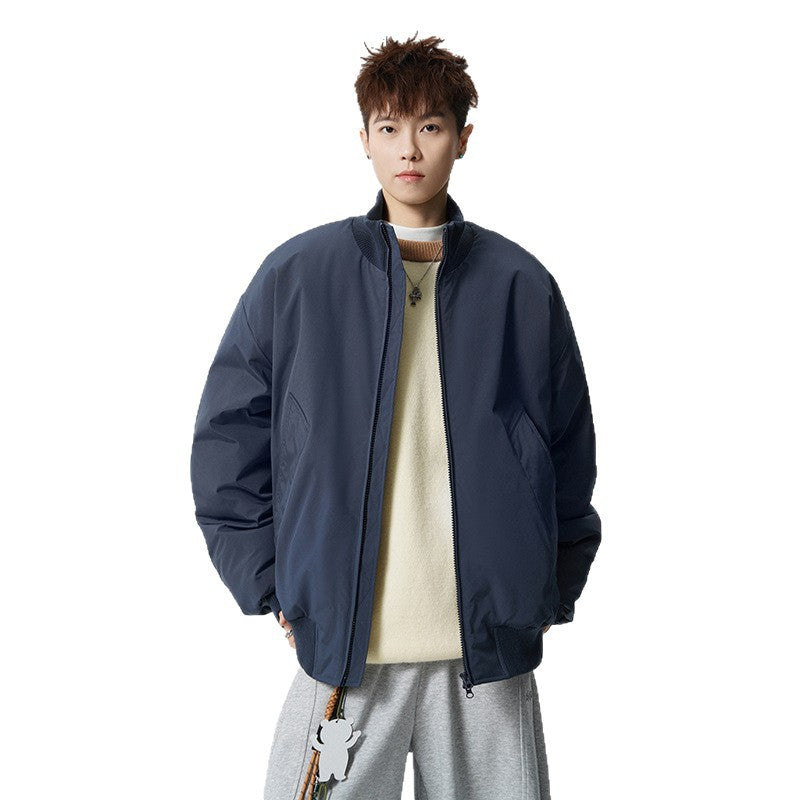 Herren Oversized Bomberjacke mit wattierter Füllung und geripptem Saum Echoarchiv