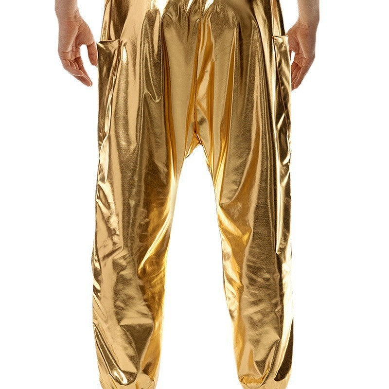 Herren stylische High-Performance Jogginghose aus glänzendem Material Echoarchiv