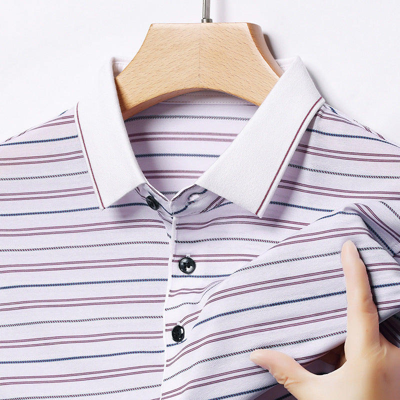 Herren Kurzarm Poloshirt mit feinem Streifenmuster Echoarchiv