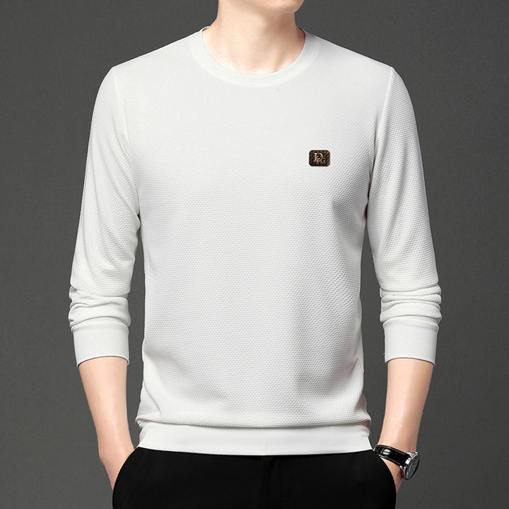 Herren hochwertiger Rundhals-Pullover mit strukturiertem Gewebe und modischem Design Echoarchiv