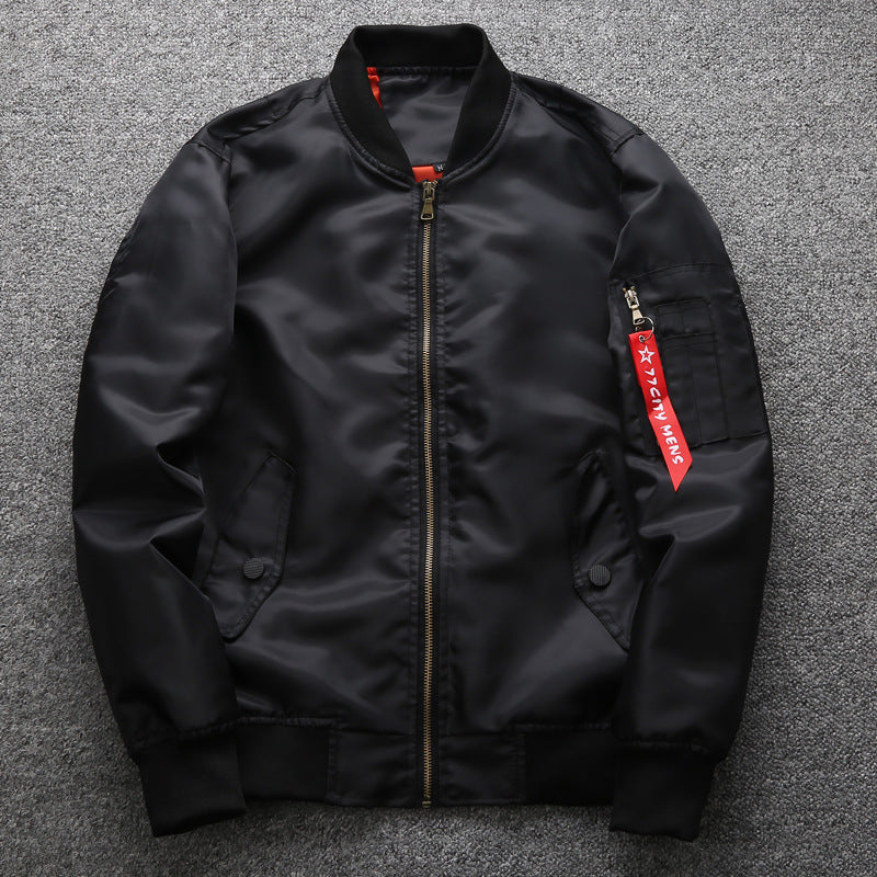 Herren nan moderne Bomberjacke mit Metallreißverschluss, Utility-Ärmeltasche und gerippten Bündchen Echo Archiv