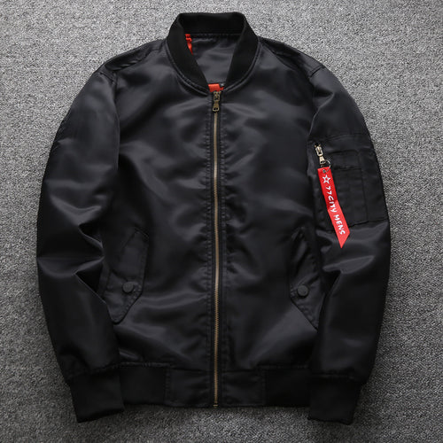 Herren nan moderne Bomberjacke mit Metallreißverschluss, Utility-Ärmeltasche und gerippten Bündchen Echo Archiv