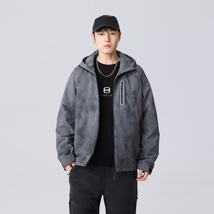Herren Technische Regenjacke mit Kapuze wasserdichter Shell und reflektierender Brusttasche Echo Archiv