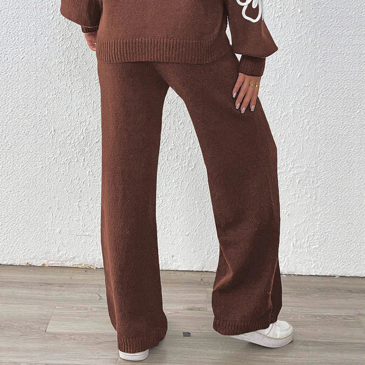 Damen lässige Strickhose mit weitem Schnitt Echo Archiv