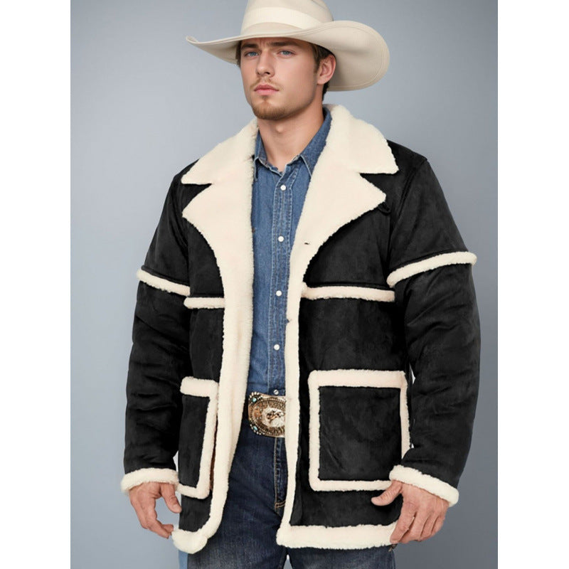 Herren Lammfellimitat-Jacke mit weichem Innenfutter Echoarchiv