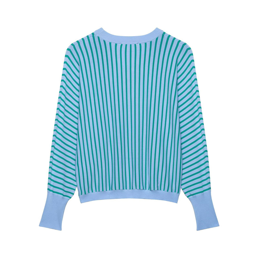 Damen Leichter Rundhals-Feinstrickpullover mit schmalen Längs- und Diagonalstreifen Echo Archiv