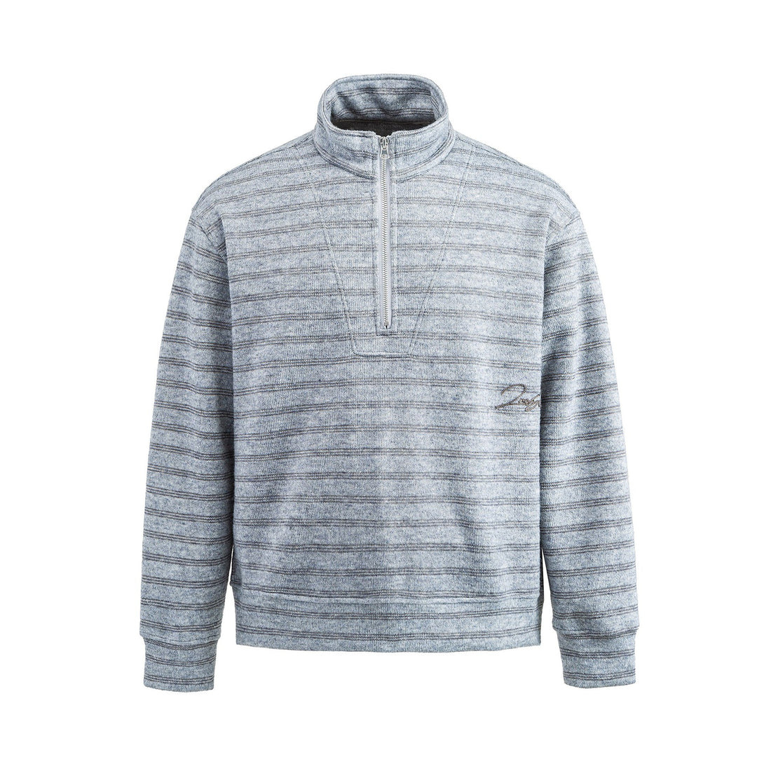 Herren Strukturiertes Halbzip-Strickpullover mit Stehkragen Echoarchiv