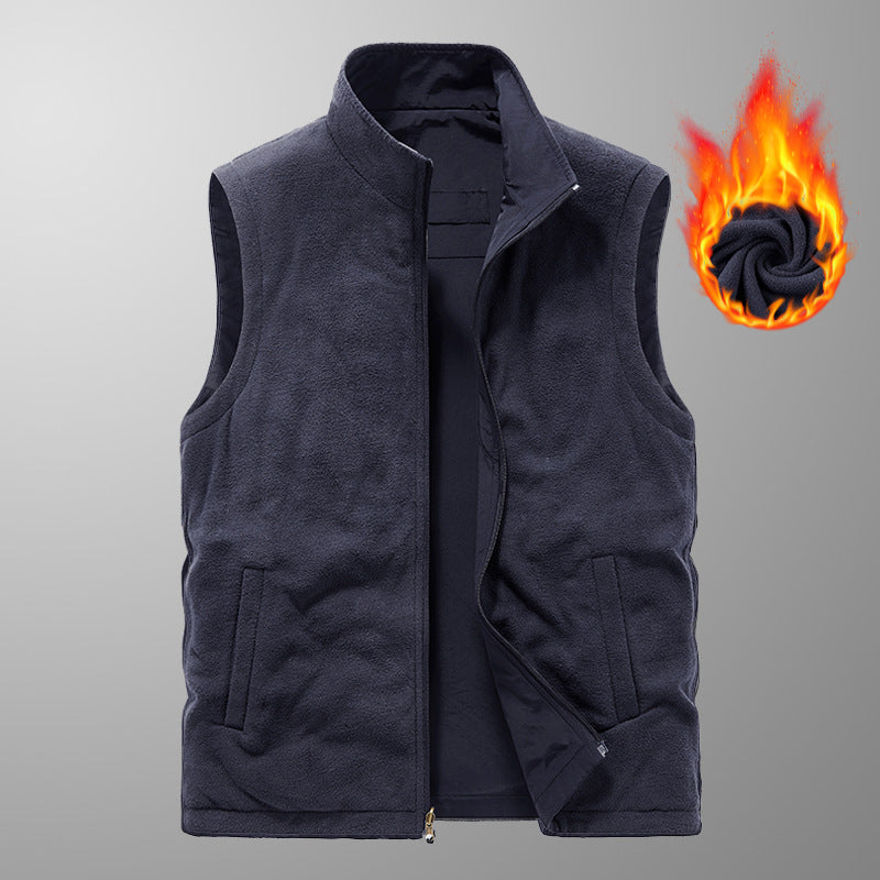 Herren gep adds thermalweste mit Fleece-Futter, winddichte Außenseite und mehreren mit Reißverschluss versehenen Taschen – Marzano