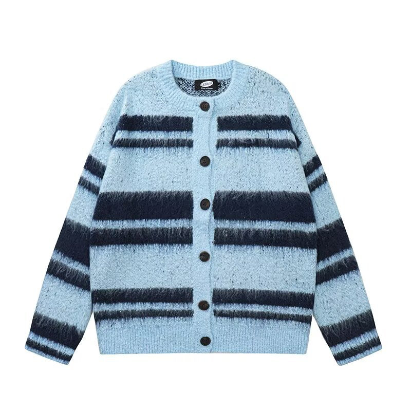 Damen Kuschelige Strickjacke mit Streifen Echoarchiv