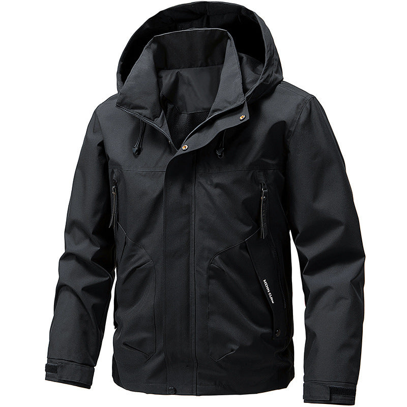 Herren Atmungsaktive Softshell Outdoorjacke mit winddichter Membran, verstellbarer Kapuze und Reißverschlusstaschen Echo Archiv