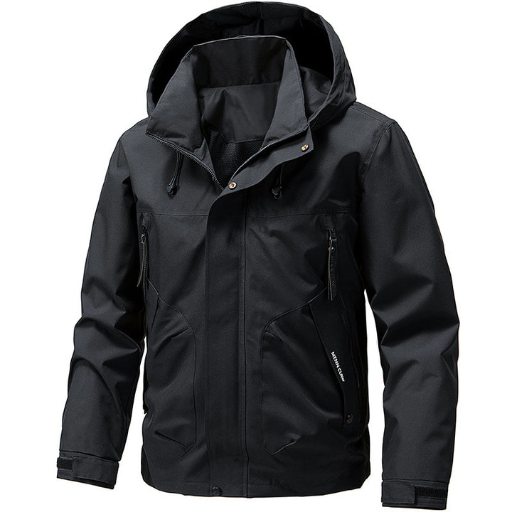 Herren Atmungsaktive Softshell Outdoorjacke mit winddichter Membran, verstellbarer Kapuze und Reißverschlusstaschen Echo Archiv
