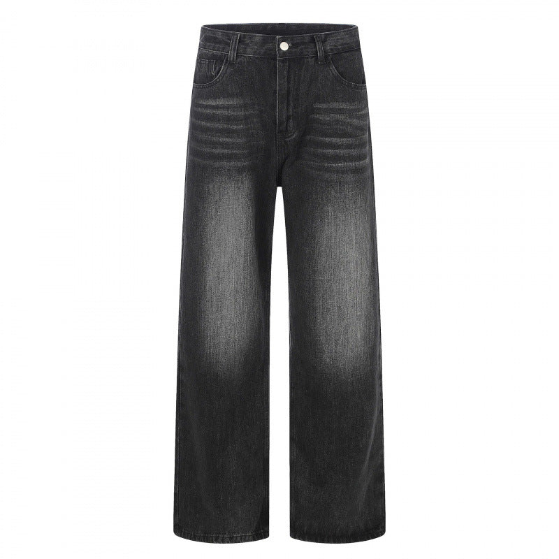 Damen Hochgeschnittene Weite Denim-Jeans mit weitem Bein und Vintage-Waschung Echo Archiv