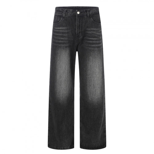 Damen Hochgeschnittene Weite Denim-Jeans mit weitem Bein und Vintage-Waschung Echo Archiv