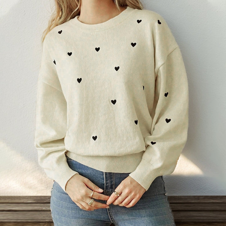 Damen Verspielter Pullover mit Herzmuster Echo Archiv