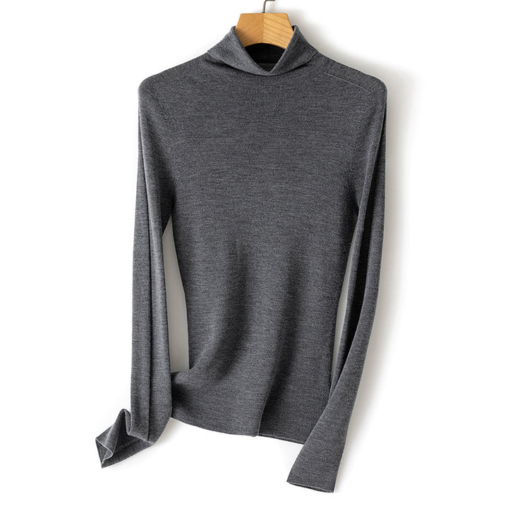 Damen Feiner Rollkragen-Feinstrickpullover mit schmaler Silhouette und elastischem Saum Echoarchiv