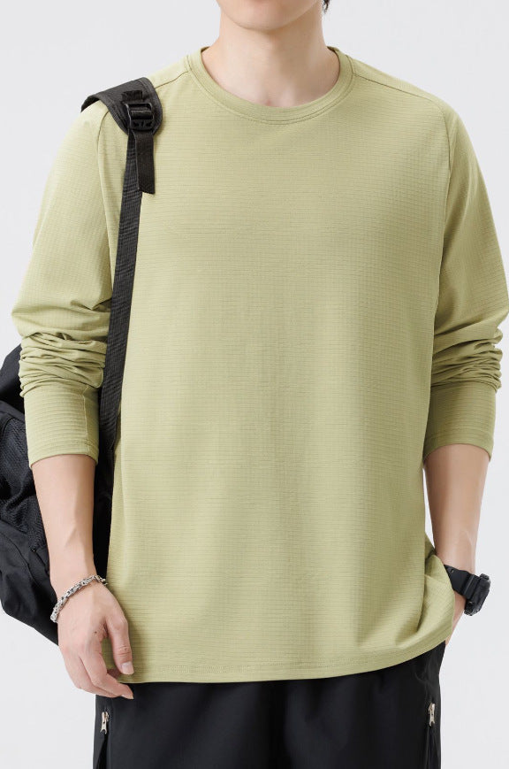 Herren atmungsaktives Langarm-T-Shirt mit modernen Strukturen Echoarchiv
